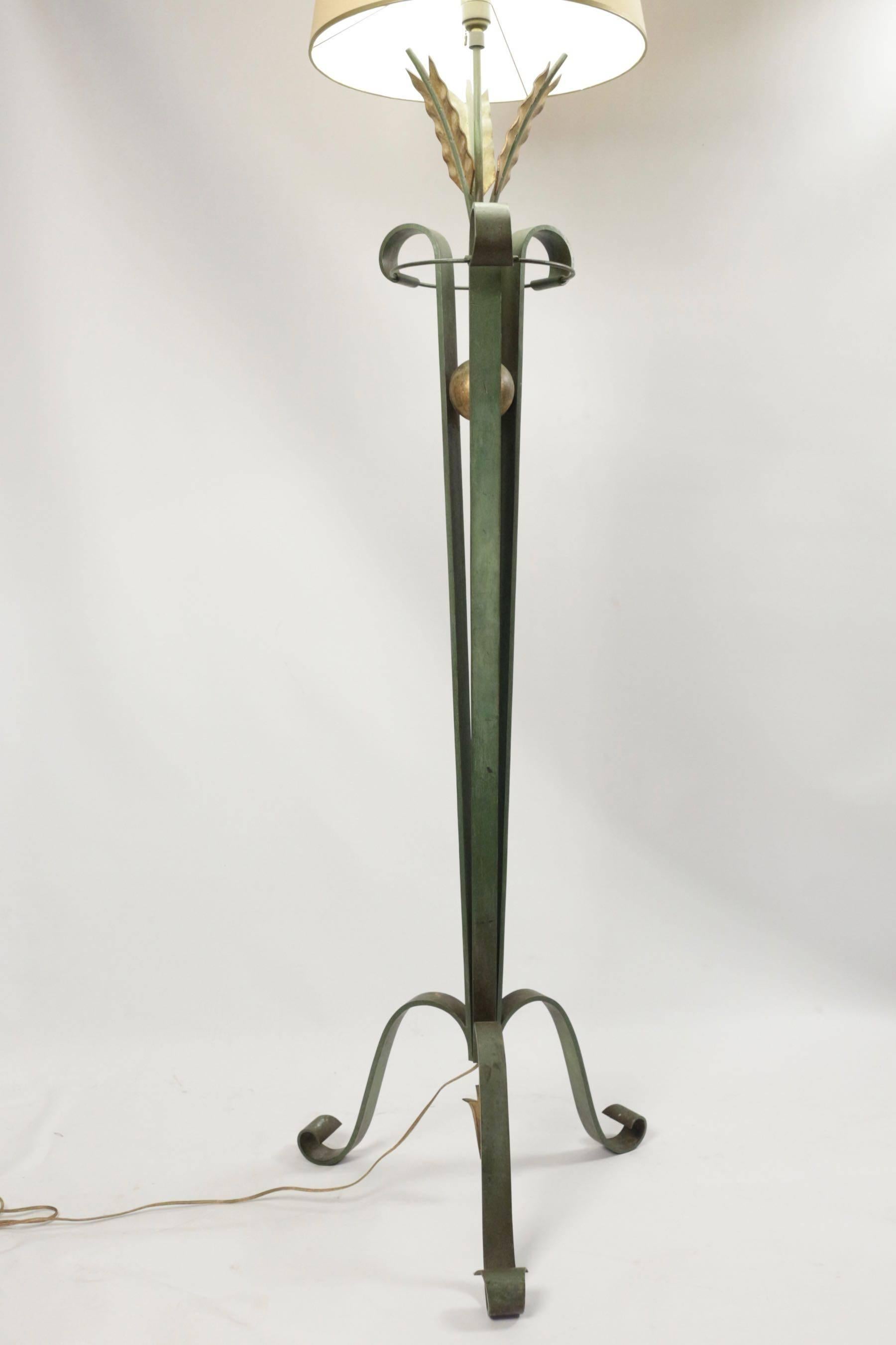 Modern Wrought Iron Lamp, 1940s  For Sale