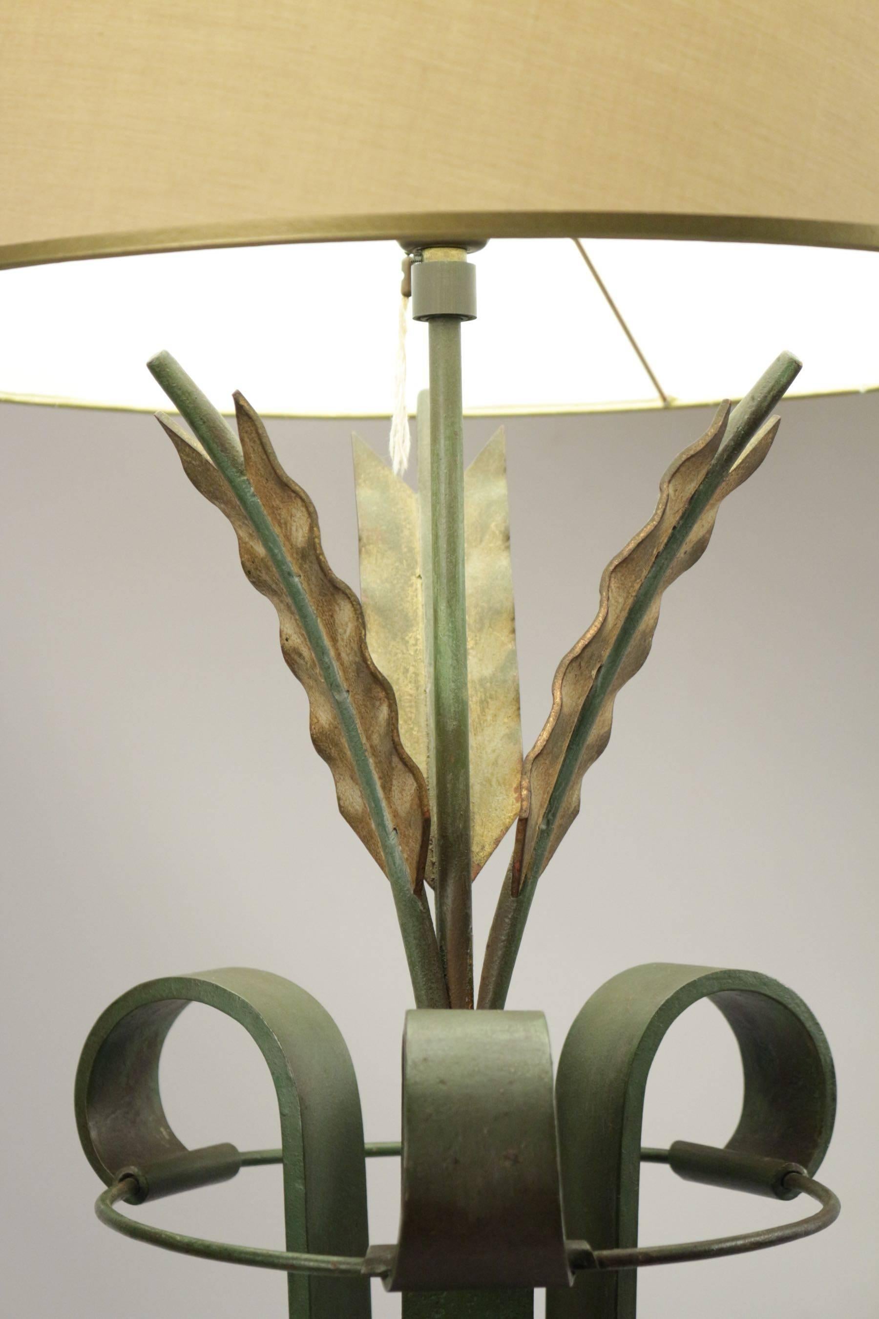 Mid-20th Century Wrought Iron Lamp, 1940s  For Sale