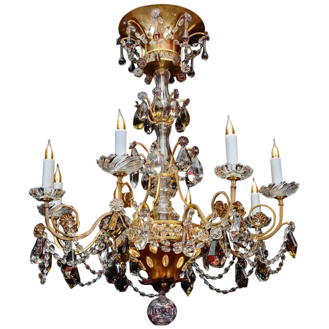 Chandelier, 1940, 12 Lights, Crystal, Highly Decorative For Sale
