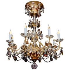 Chandelier, 1940, 12 Lights, Crystal, Highly Decorative