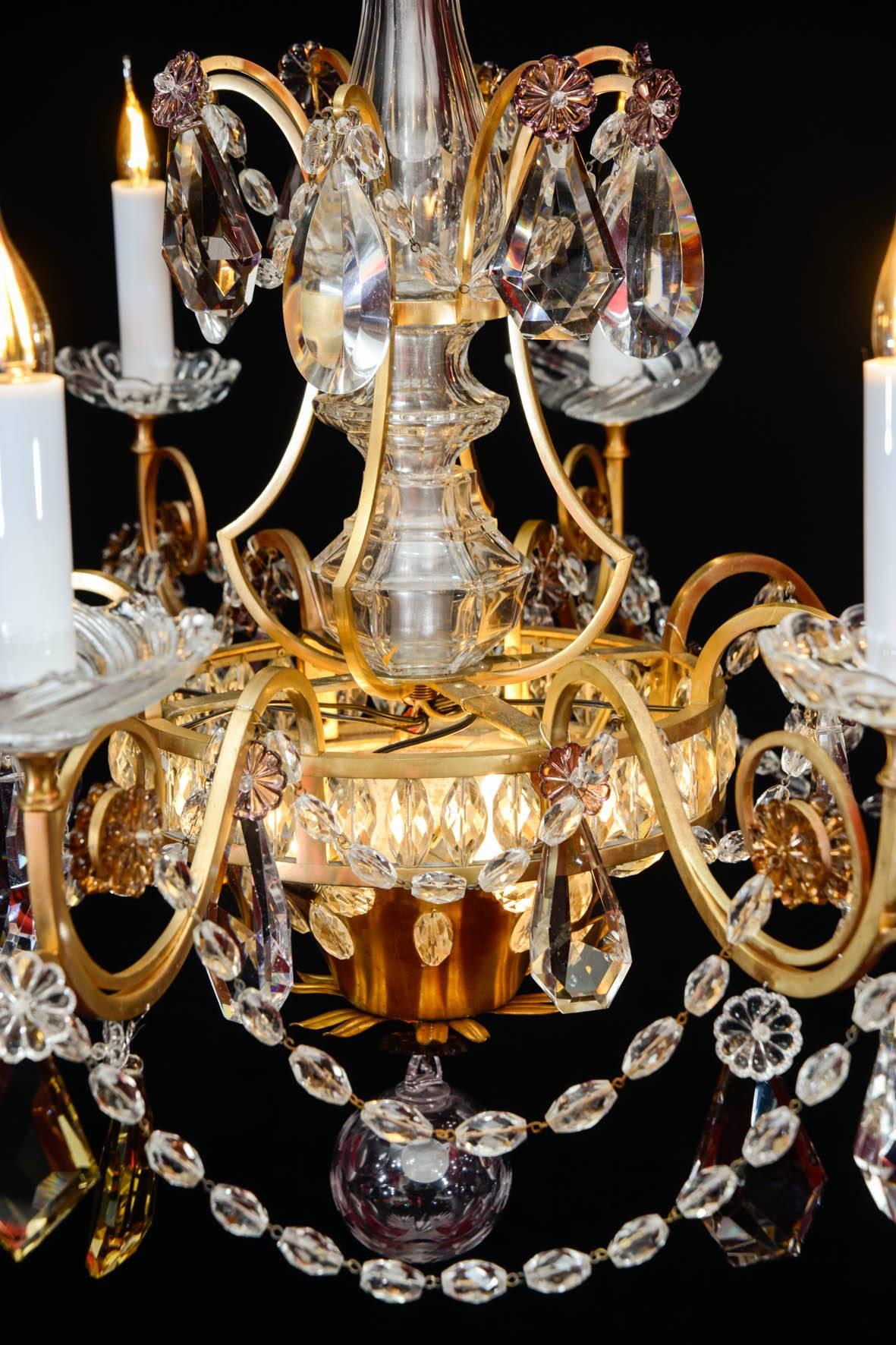 Chandelier, 1940, 12 Lights, Crystal, Highly Decorative For Sale 3