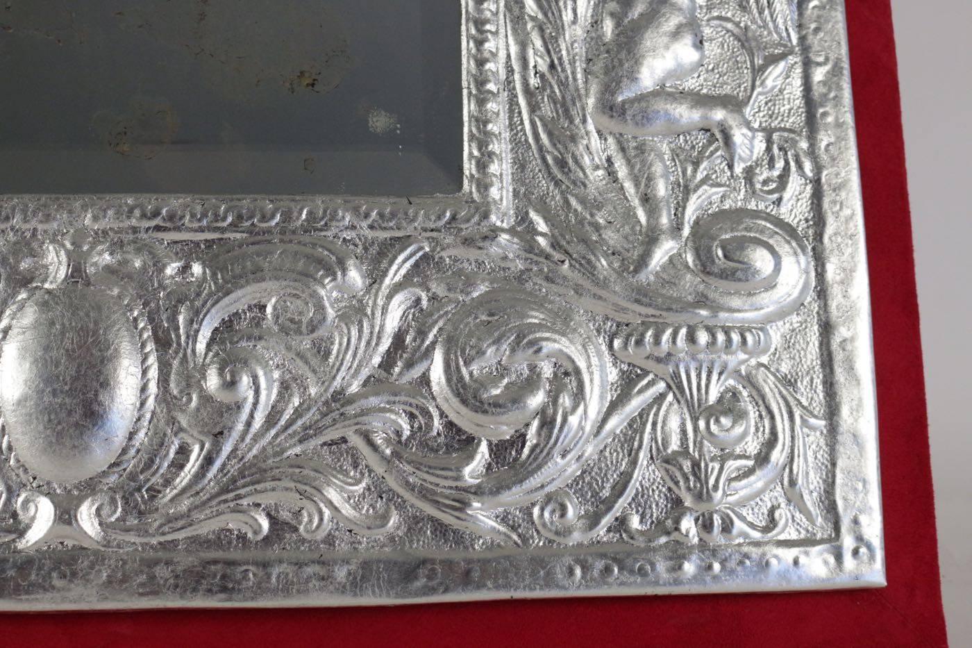 Miroir en métal argenté, XIXe siècle, période Napoléon III en vente 1