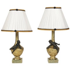 Pair of Exceptional Matching Napoleon III Lamps from the 19th Century