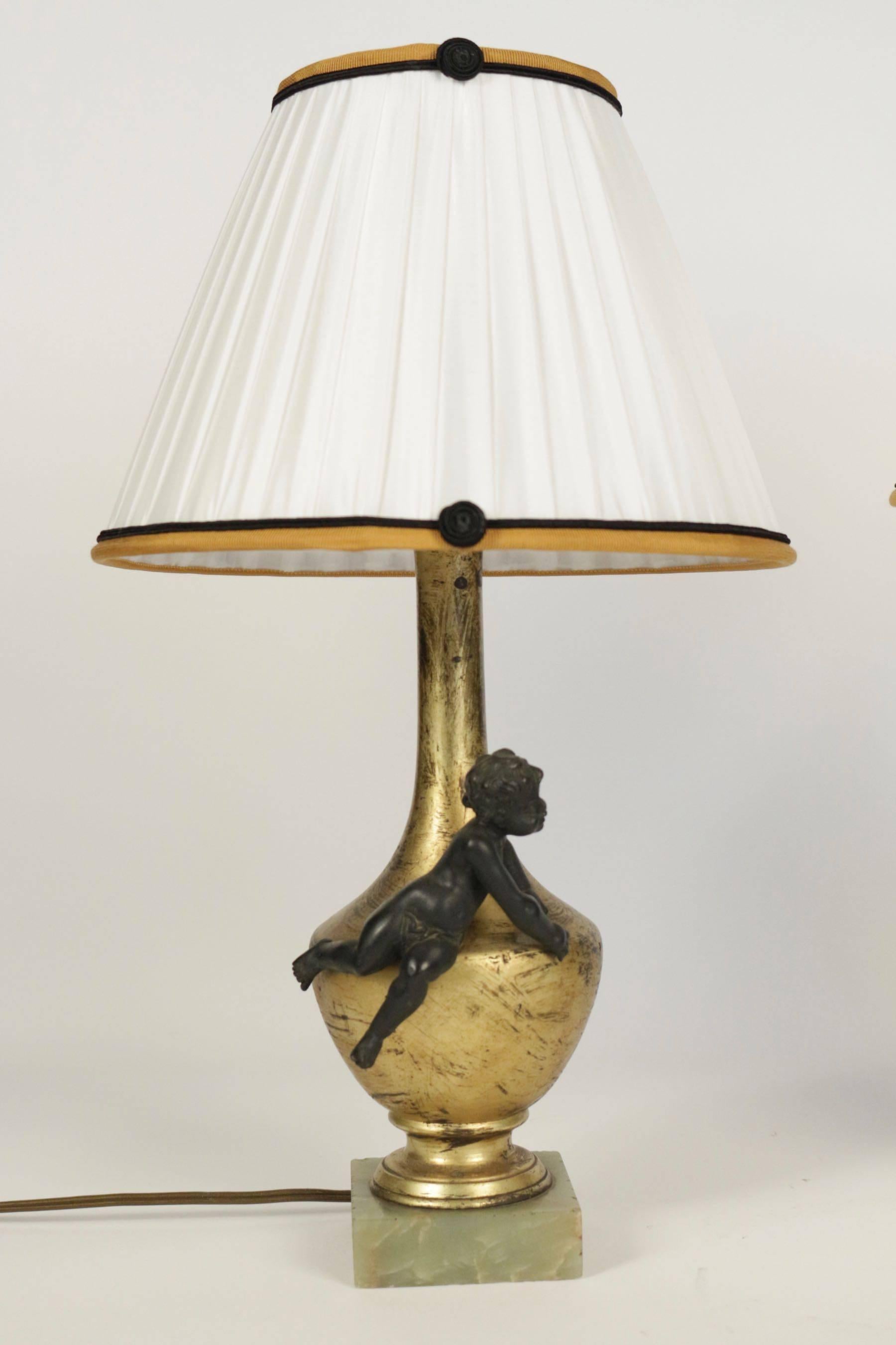 French Pair of Exceptional Matching Napoleon III Lamps from the 19th Century