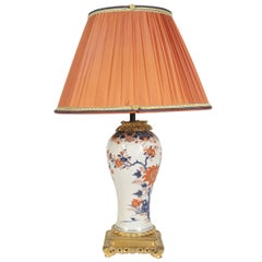 Single Imari China Porcelain Table Lamp of the 19th Century