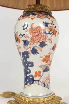 Single Imari China Porcelain Table Lamp of the 19th Century