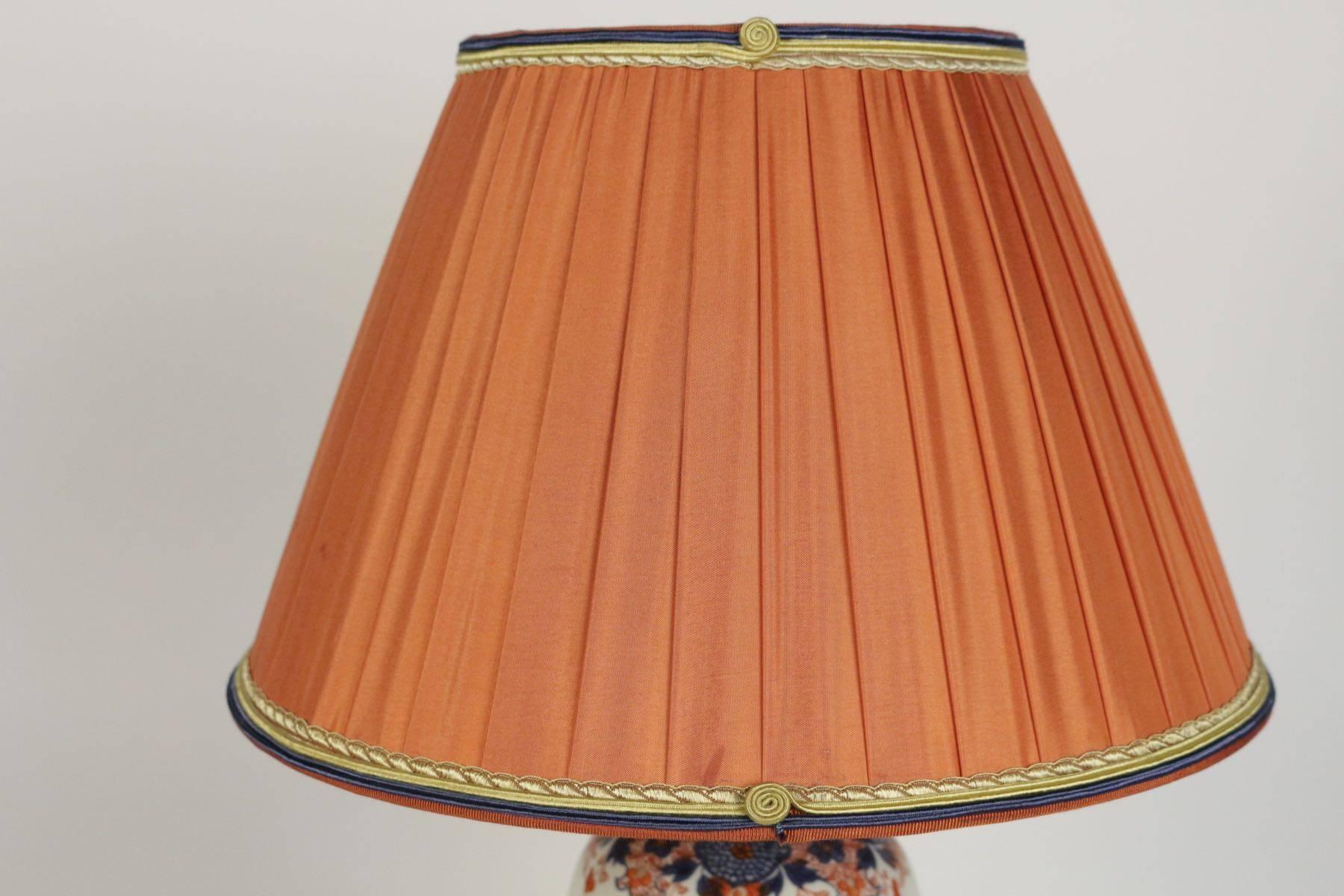Single Imari China Porcelain Table Lamp of the 19th Century 2