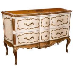 Italian Commode from the 1950s, Painted and Gilded, Very Well-Made