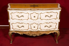 Italian Commode from the 1950s, Painted and Gilded, Very Well-Made