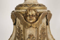 Candle Stick in Sculpted in Lacquer and Good Solid Wood, 19th Century