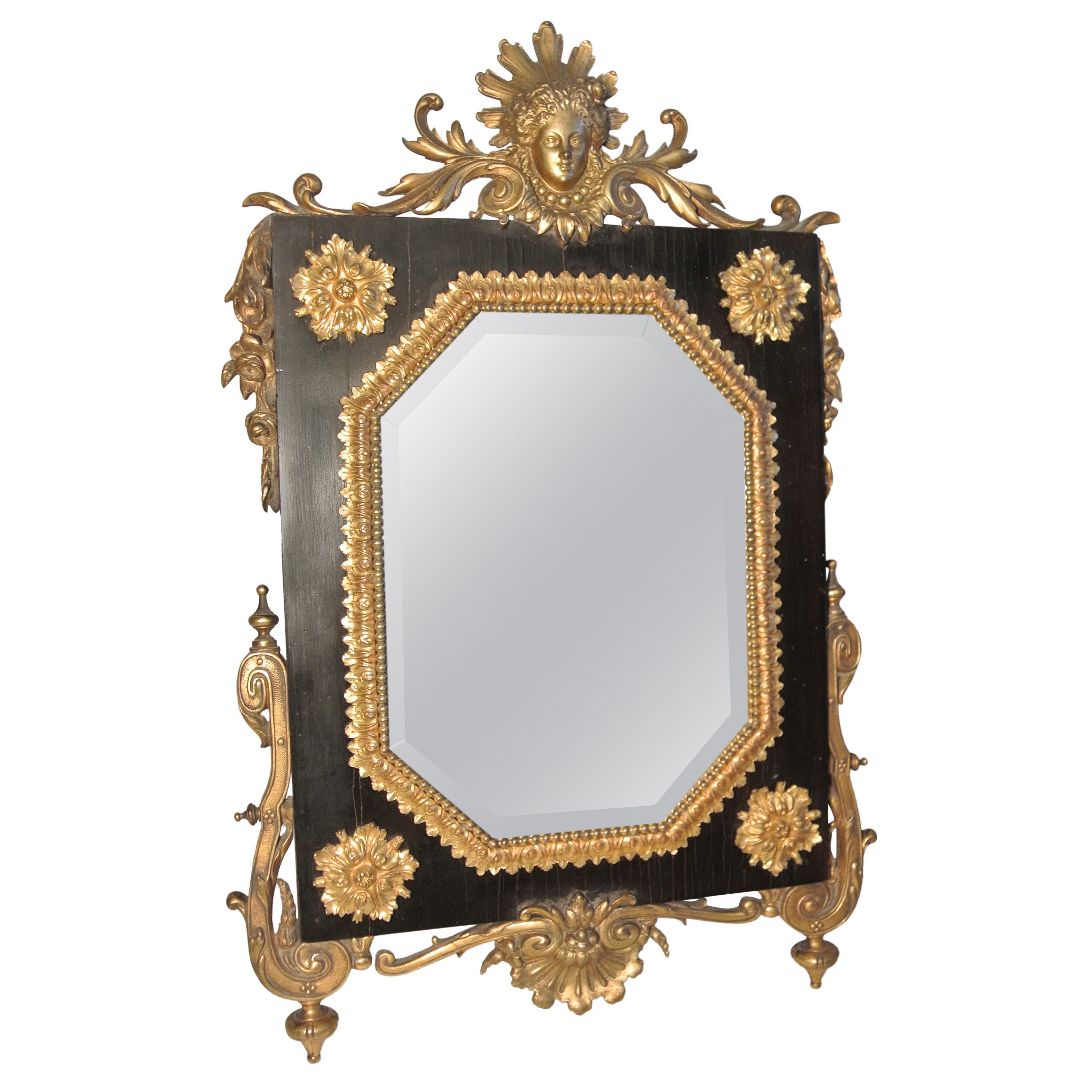 Antique Spanish Colonial Multi Faceted Gilded Mirror For Sale at 1stDibs