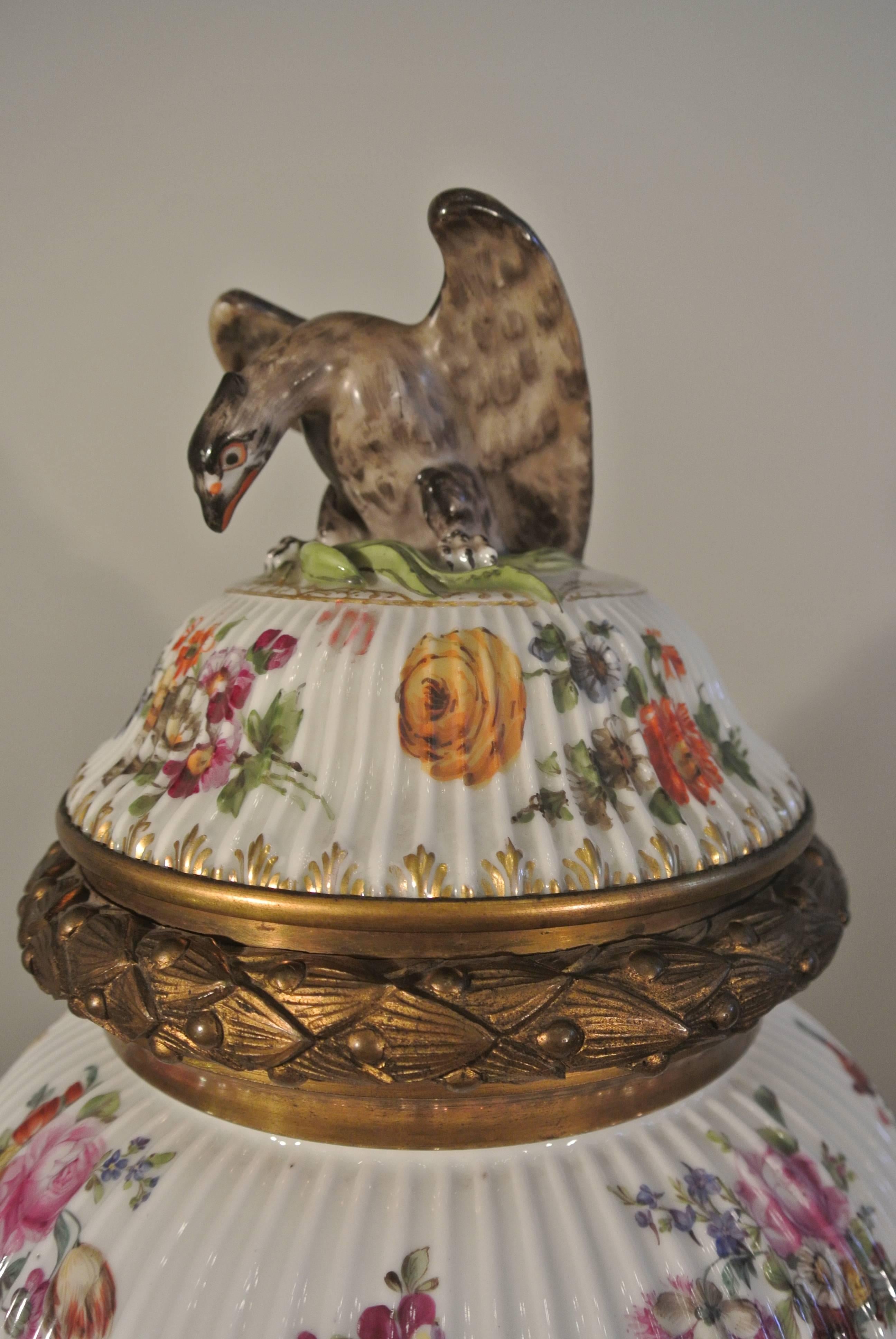 French Covered Porcelain Bronze on Gilded Bronze Base from the 19th Century