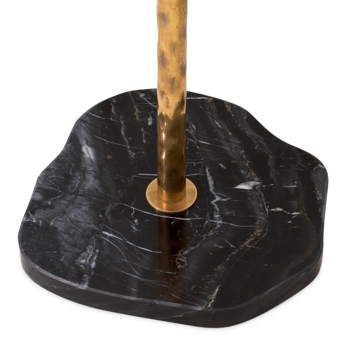 XXI secolo e contemporaneo Coppia di appendiabiti in ottone patinato con base in marmo nero. in vendita