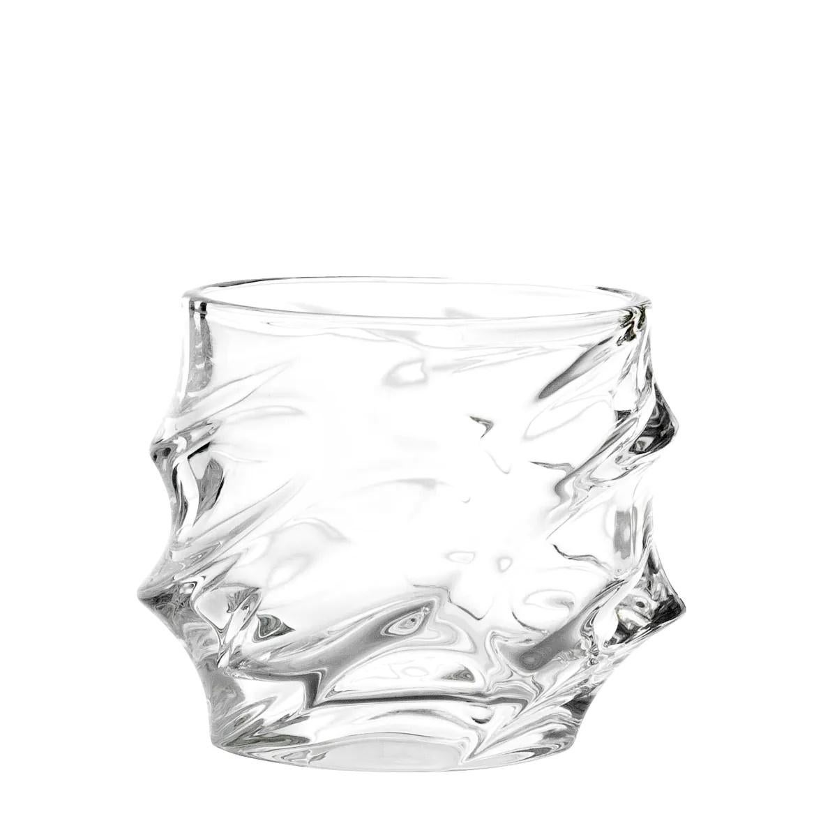 Contemporary Set of Two 1920s-Style Crystal Decanters and Eight Glasses. For Sale