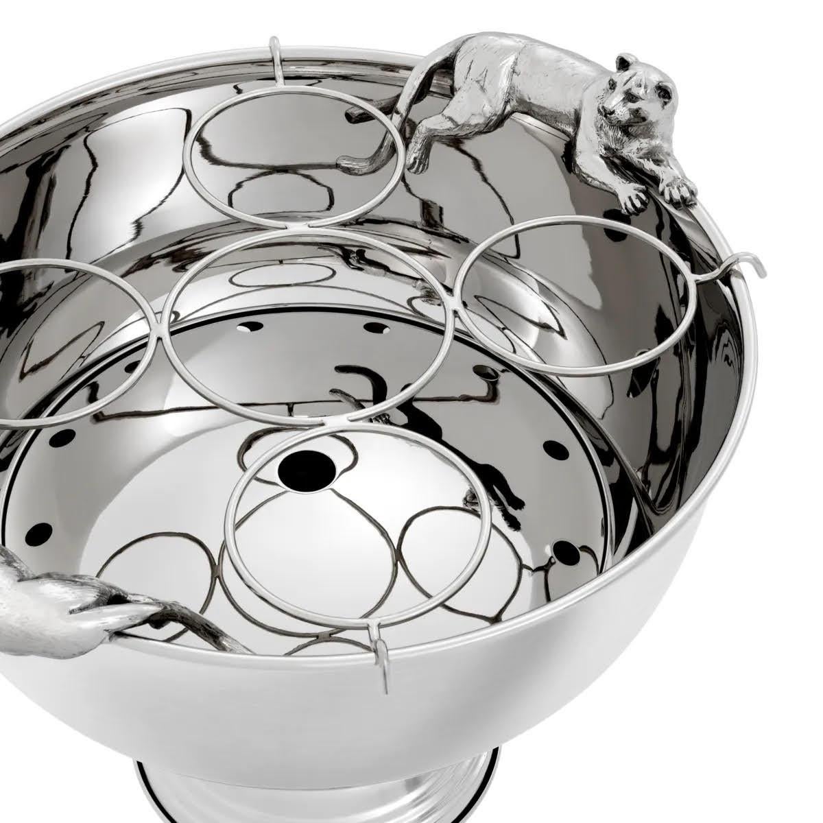 Ein Paar versilberte Champagner-Eimer mit schickem Design. (Moderne) im Angebot