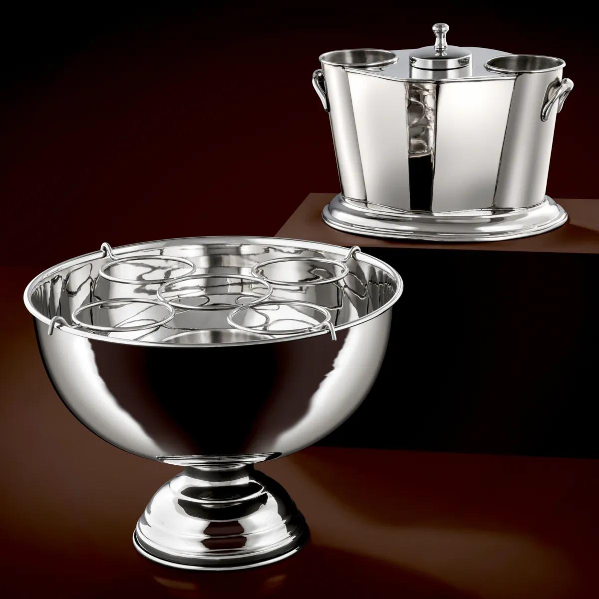 Ein Paar glamouröser versilberter Champagner-Eimer. im Angebot 1