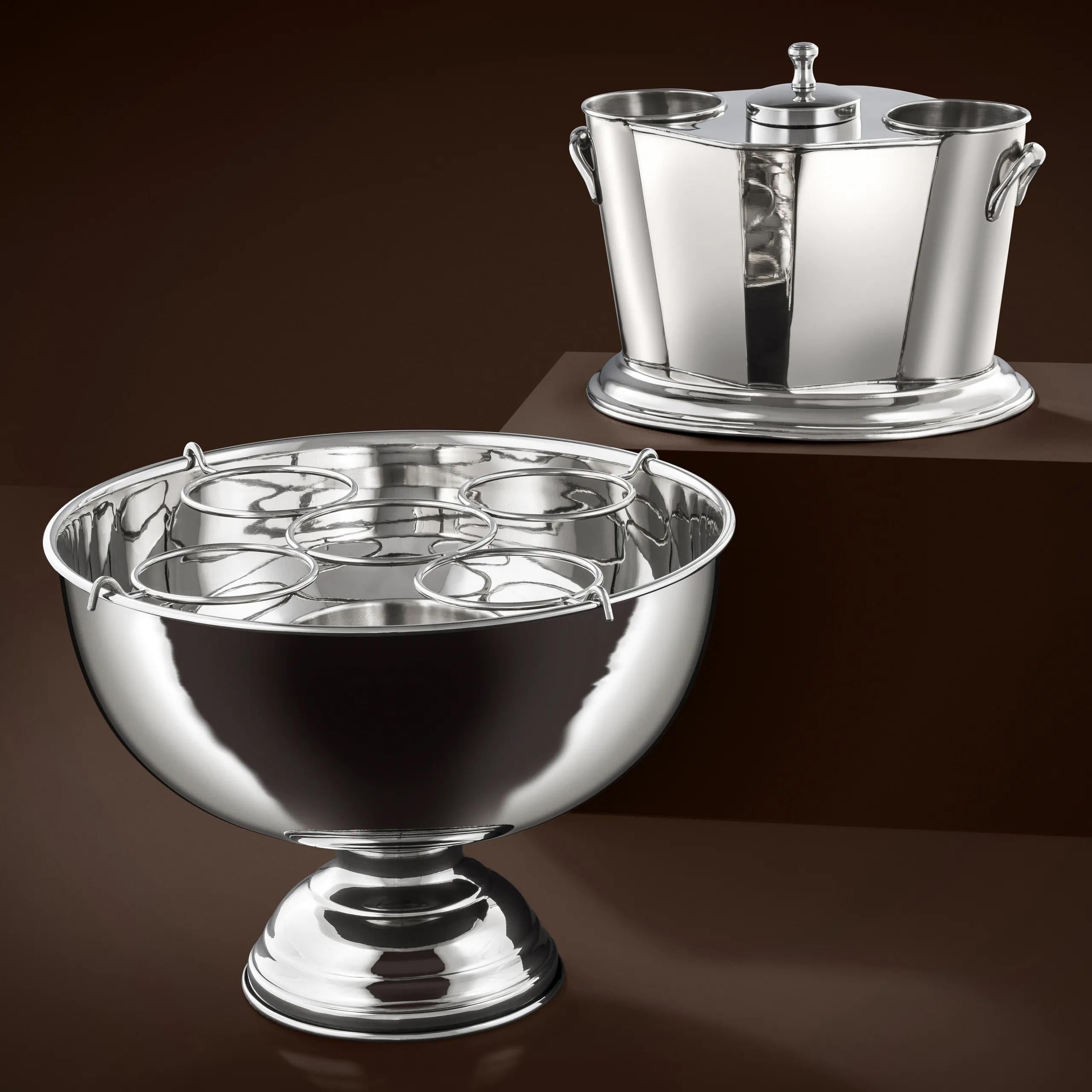 Ein Paar glamouröser versilberter Champagner-Eimer. (Versilberung) im Angebot