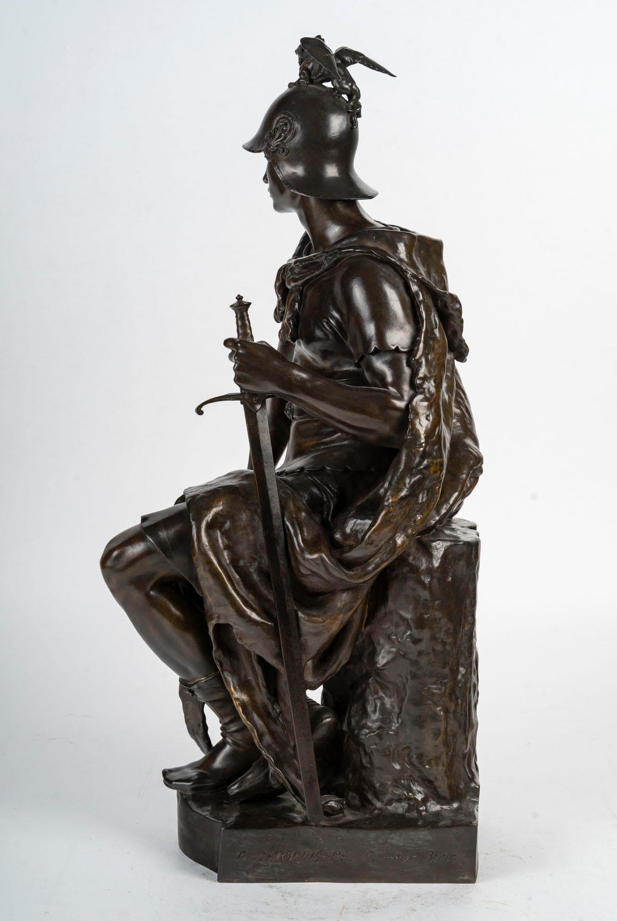 Bronze Sculpture en bronze patiné de Paul Dubois, XIXe siècle, période Napoléon III. en vente