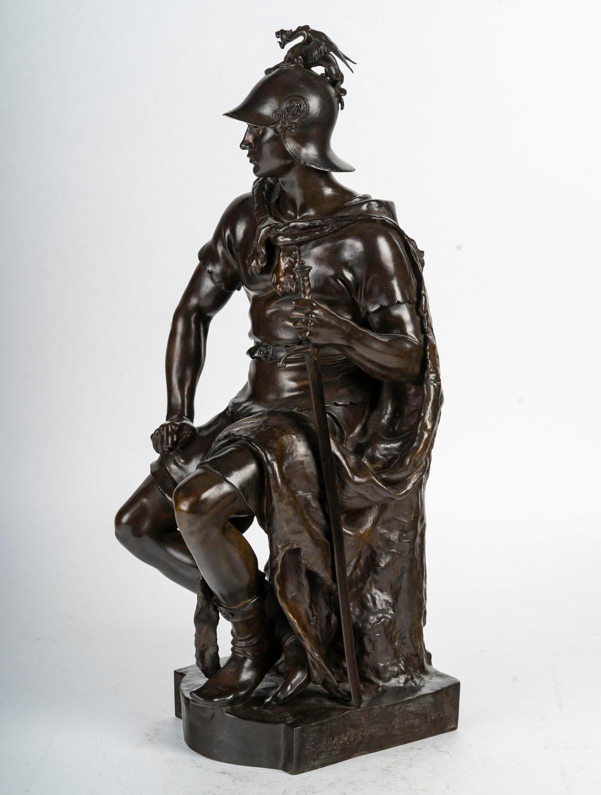 Sculpture en bronze patiné de Paul Dubois, XIXe siècle, période Napoléon III. en vente 1