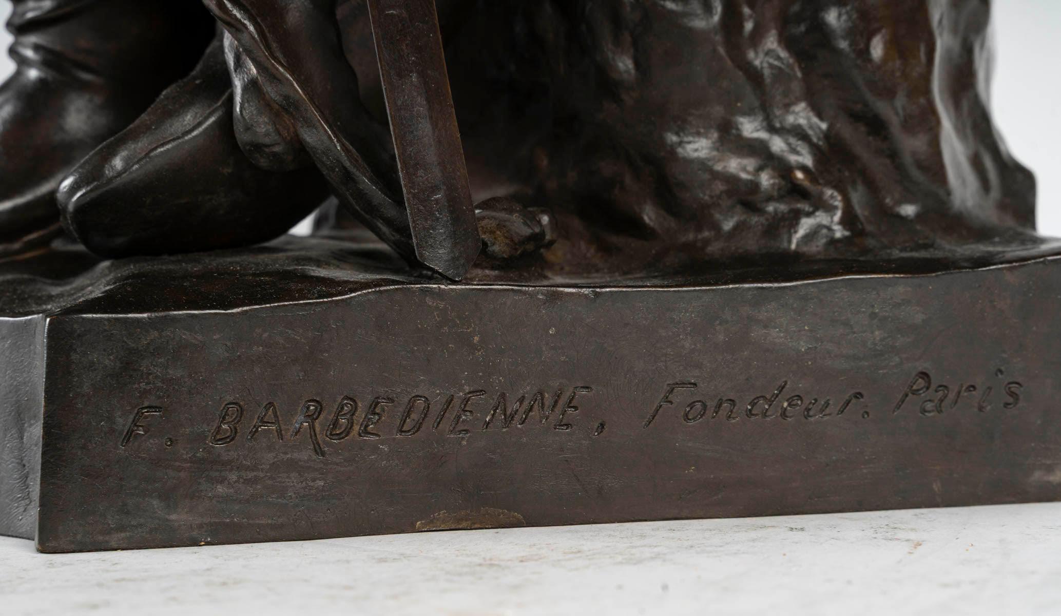 Sculpture en bronze patiné de Paul Dubois, XIXe siècle, période Napoléon III. en vente 6