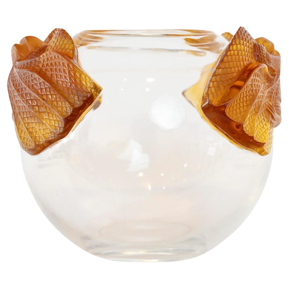 Crystal Vase by Lalique, 20th Century.