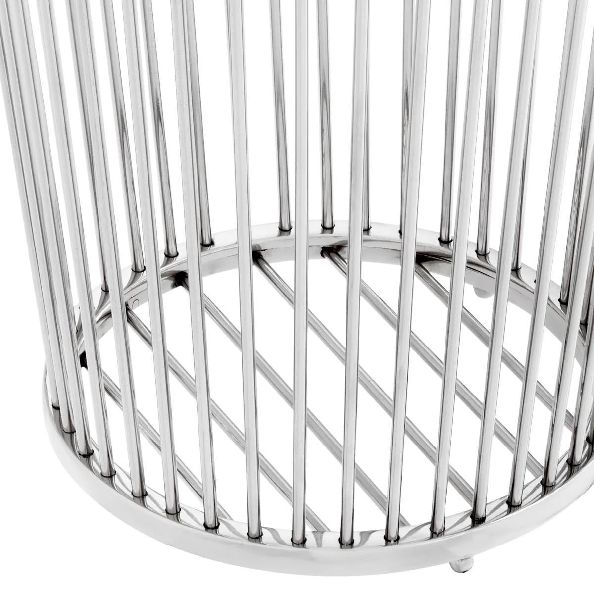Lucidato Set di due cestini per asciugamani, acciaio inox lucido. in vendita