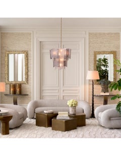 Floor Lamp in Bronze Highlight Finish and Gold-Lined Shade