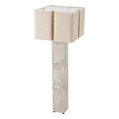Handcrafted Ceramic Floor Lamp in Crackled White
