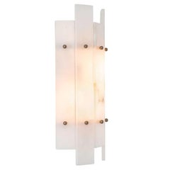 Pair of Contemporary Antique Brass and Alabaster Wall Lamp