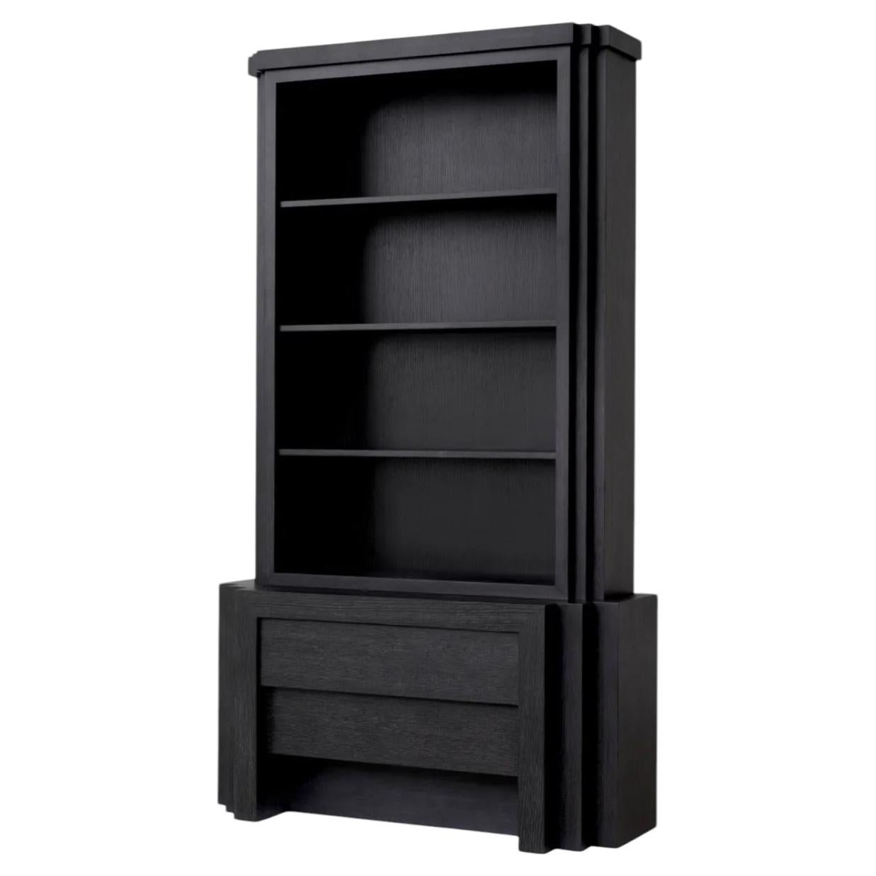 Mobile in rovere impiallacciato grigio antracite in stile moderno, modello S