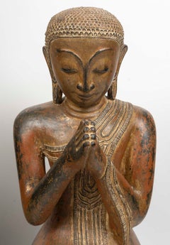 Coppia di sculture in lacca a secco, arte asiatica, XIX secolo o primi del XX secolo.