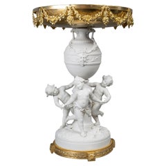 Bowl, Сenterpiece, Bisque Porcelain And Gilded Metal, 19th Century, Napoleon III