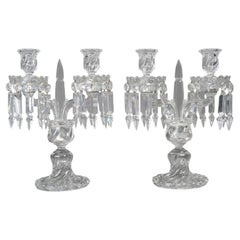 Par de candelabros de Baccarat, principios del siglo XX, estilo Napoleón III.