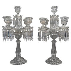 Par de candelabros de cristal de Baccarat, siglo XIX, época de Napoleón III.