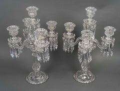 Par de candelabros de cristal de Baccarat, siglo XIX, época de Napoleón III.
