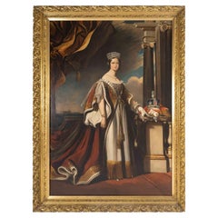 Oil on Canvas, 19th Century Painting Depicting a Portrait of Queen Victoria.