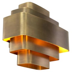 Contemporary Vintage Brass Metal Wall Lamp Architectural Design