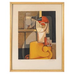 Original Lithograph, Framed Under Glass, 35/50, José Herrera, Signed, 1970–1980.
