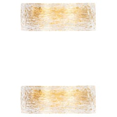 Pair of Contemporary Antique Brass Handmade Glass Wall Lamp
