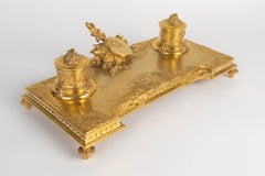Gilded Bronze Inkwell by Albert Marionnet, 19th Century, Napoleon III Period.