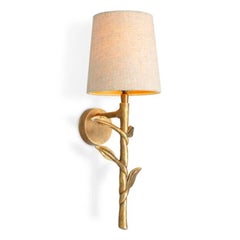 Pair of Contemporary Vintage Brass Linen Wall Lamp