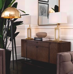 Dresser in Woven Oak Veneer and Bronze Finish, Bauhaus Style