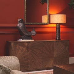 Dresser in Light Walnut Veneer with Decorative Inlay, Contemporary Style