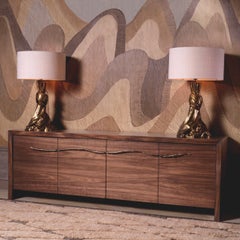 Kommode aus Walnussfurnier mit Bronze-Optik, moderner Stil