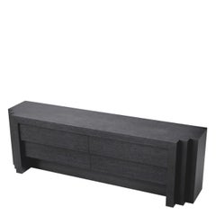 Large Dresser in Charcoal Grey Oak Veneer, Contemporary Style