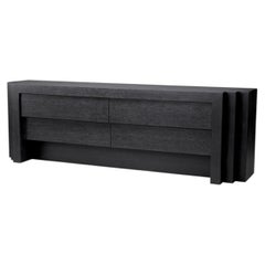 Large Dresser in Charcoal Grey Oak Veneer, Contemporary Style