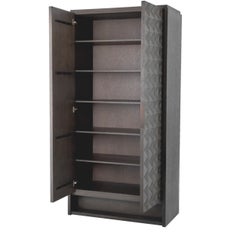 Cabinet in Meranti Wood and Bronze Finish, Contemporary Style