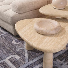 Small Side Table in Travertine, Contemporary Style