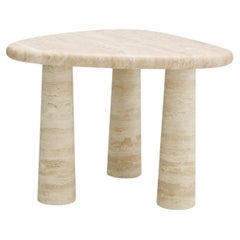Small Side Table in Travertine, Contemporary Style