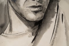 Drawing on Paper, Double-Sided, Depicting a Man’s Face, 20th Century.